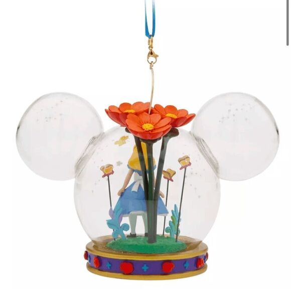 Alice in Wonderland EARS Glass Dome Sketchbook Ornament NEW 2022 RARE UK Xmas - Picture 2 of 3